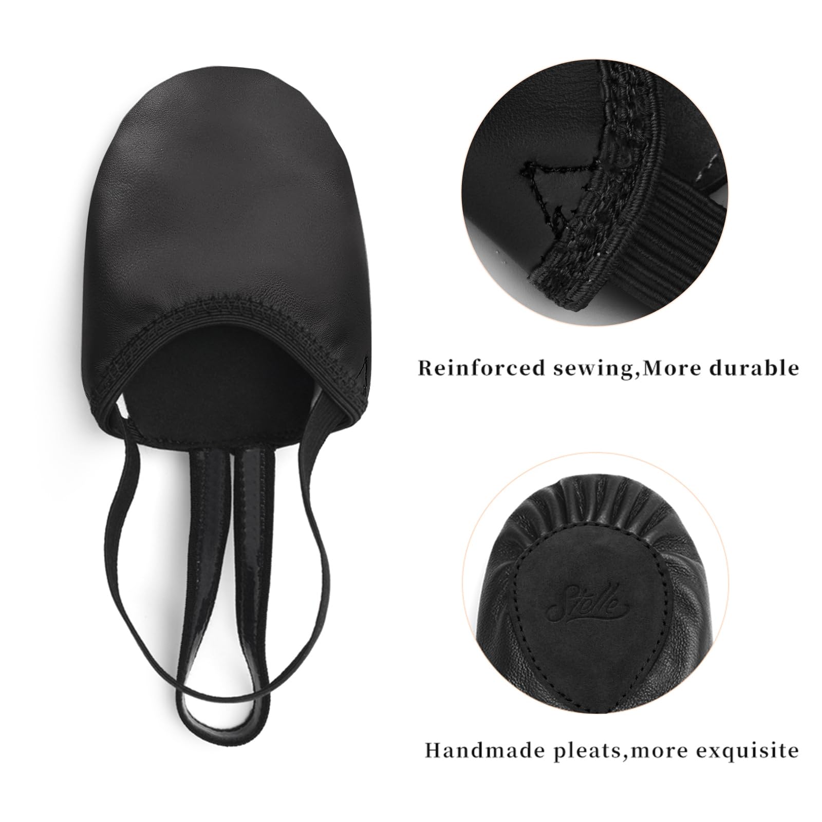 Stelle Leather Half Soles Dance Shoes for Women - Lyrical Pirouette Turners for Turning (Girls/Boys/Men/Adult) - Perfect for Ballet, Jazz & Contemporary Dance Practice