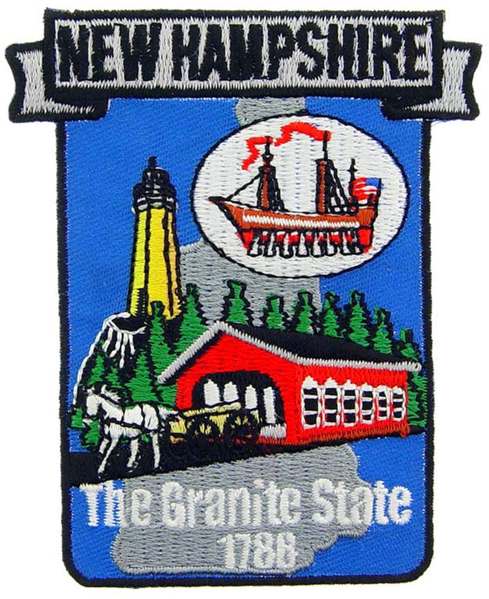 New Hampshire State Shaped Embroidered Iron-On Patch - Perfect for Jackets, Backpacks & DIY Crafts | NH Map Souvenir & Gift