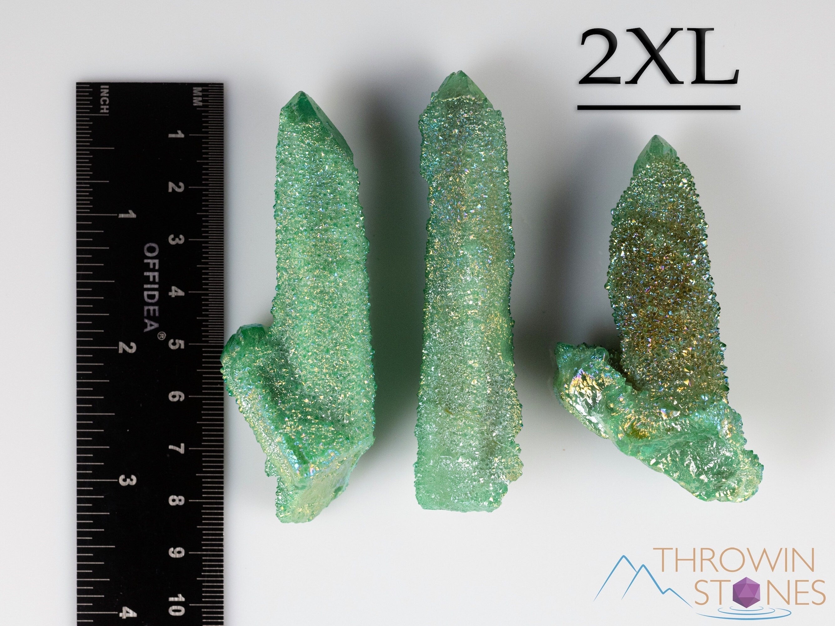Natural Green Apple Aura Quartz Crystal Point - Rainbow Healing Stone for Meditation, Chakra Balancing & Spiritual Growth - Perfect for Home Decor, Yoga Spaces & Energy Healing