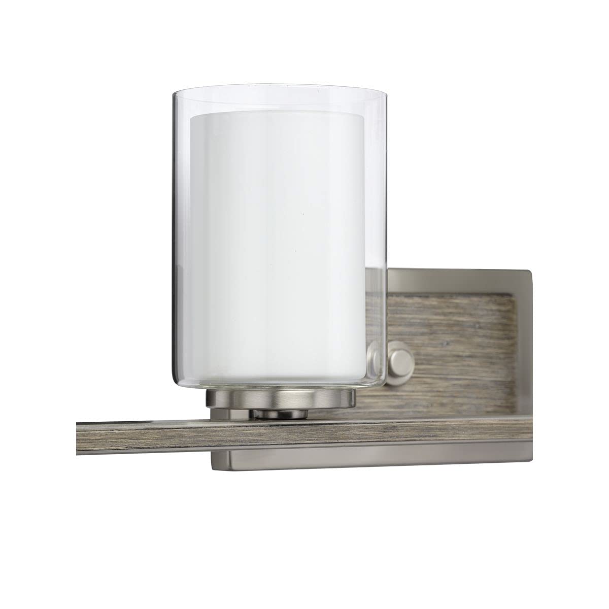 Progress Lighting Mast Collection 4-Light Clear Glass Coastal Bath Vanity Light Fixture in Brushed Nickel - Perfect for Bathroom, Powder Room, and Coastal Home Decor