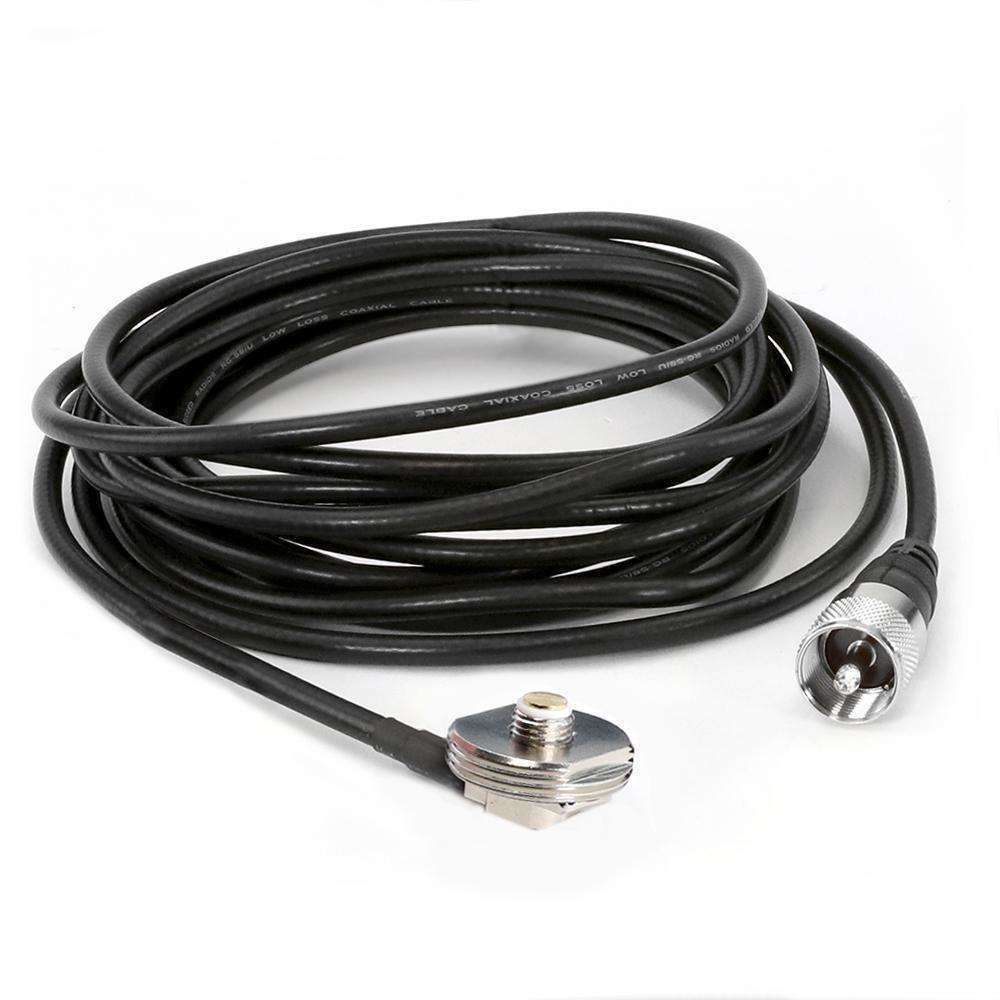 15' FOOT COAX CABLE 3/8 NMO MOUNT - High Performance Antenna Cable for Car, Truck, RV & Marine Radio Installation