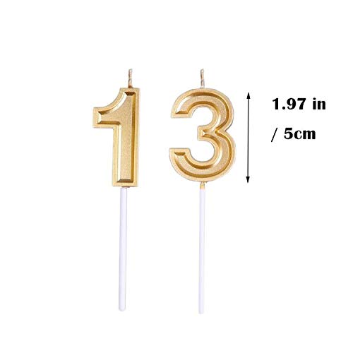 Mart Gold 13th & 31st Birthday Candles - Elegant Number 13 Cake Topper for Birthday Party Decorations | Perfect for Milestone Celebrations, Anniversaries & Special Occasions