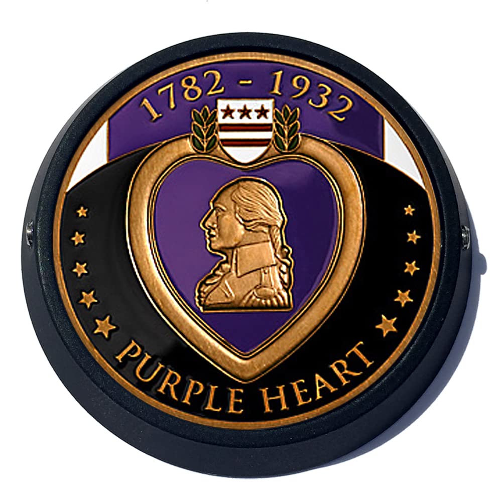 Harley Milwaukee Eight Black Waterfall Horn Cover with Purple Heart Medal Coin Mount Set - Perfect for Motorcycle Enthusiasts & Military Memorabilia Collectors