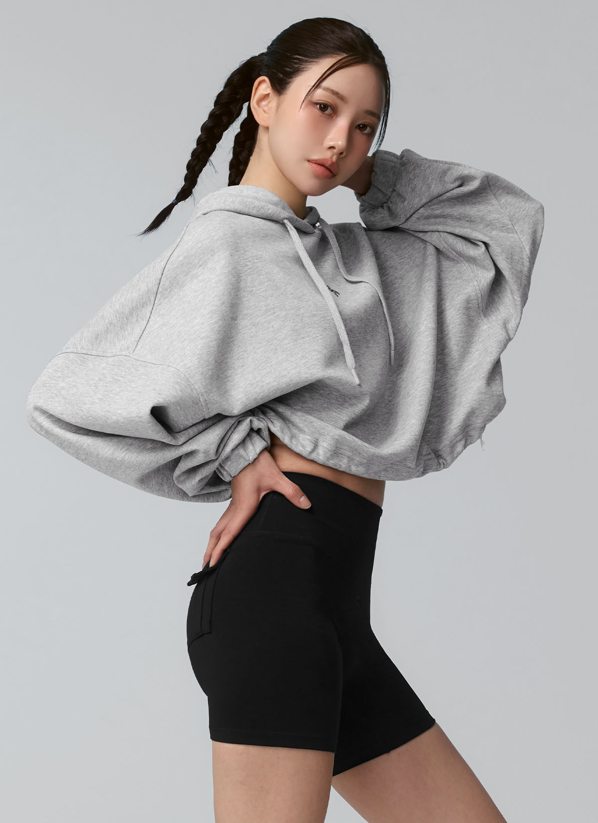 Premium Cotton Loose Fit Crop Hoodie for Women - Soft Comfortable Pullover Sweatshirt - Perfect for Yoga, Gym & Casual Streetwear