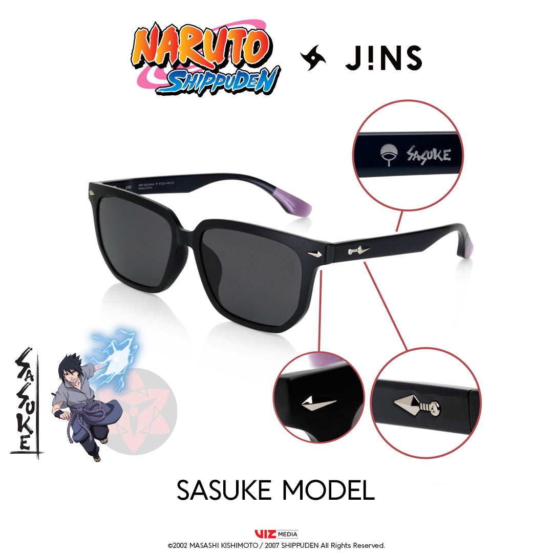JINS x NARUTO SASUKE SG Model Black Anime Glasses - Stylish Eyewear for Cosplay, Anime Fans & Daily Wear