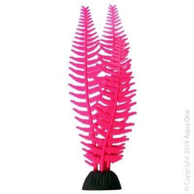 Aqua One Flexiscape Medium Feather Algae Pink Aquarium Plant 22cm - Perfect for Freshwater Fish Tanks & Aquatic Decor