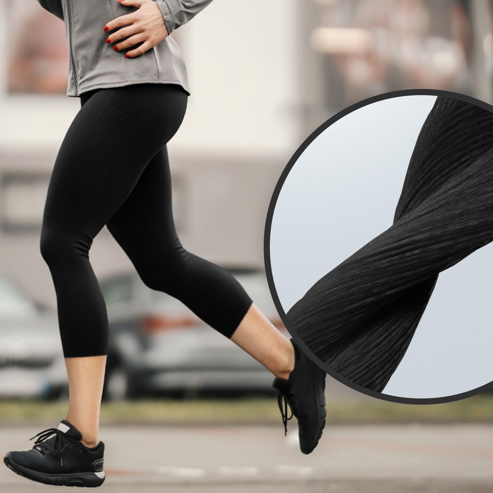 High Waist Yoga Leggings for Women with Pockets - Breathable Workout Running Capri Pants - Perfect for Gym, Yoga, Running & Everyday Wear