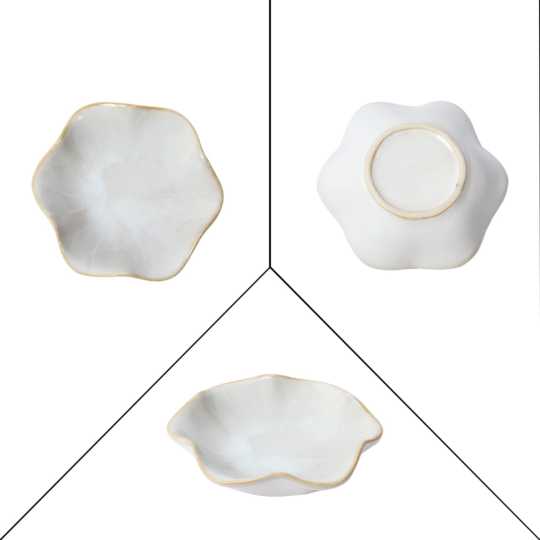 Nideen Ceramic Jewelry Dish - Elegant Ring Holder & Decorative Trinket Tray - Perfect Gift for Women, Her, Mother - Wedding, Bridal Shower, Birthday Gift Idea - White Porcelain Jewelry Organizer for Dresser, Vanity & Nightstand