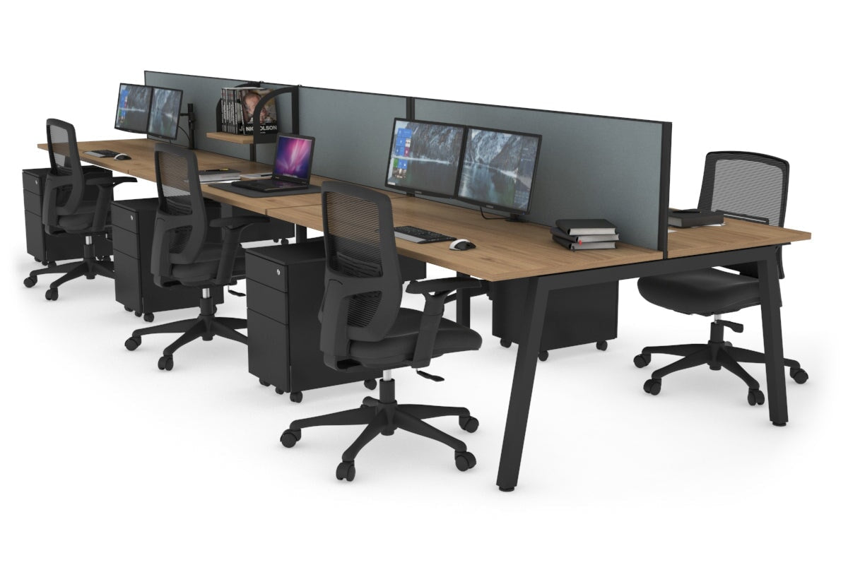 6-Person Office Workstation Desk - 1800L x 700W Dimensions - Ideal for Collaborative Workspaces & Team Projects