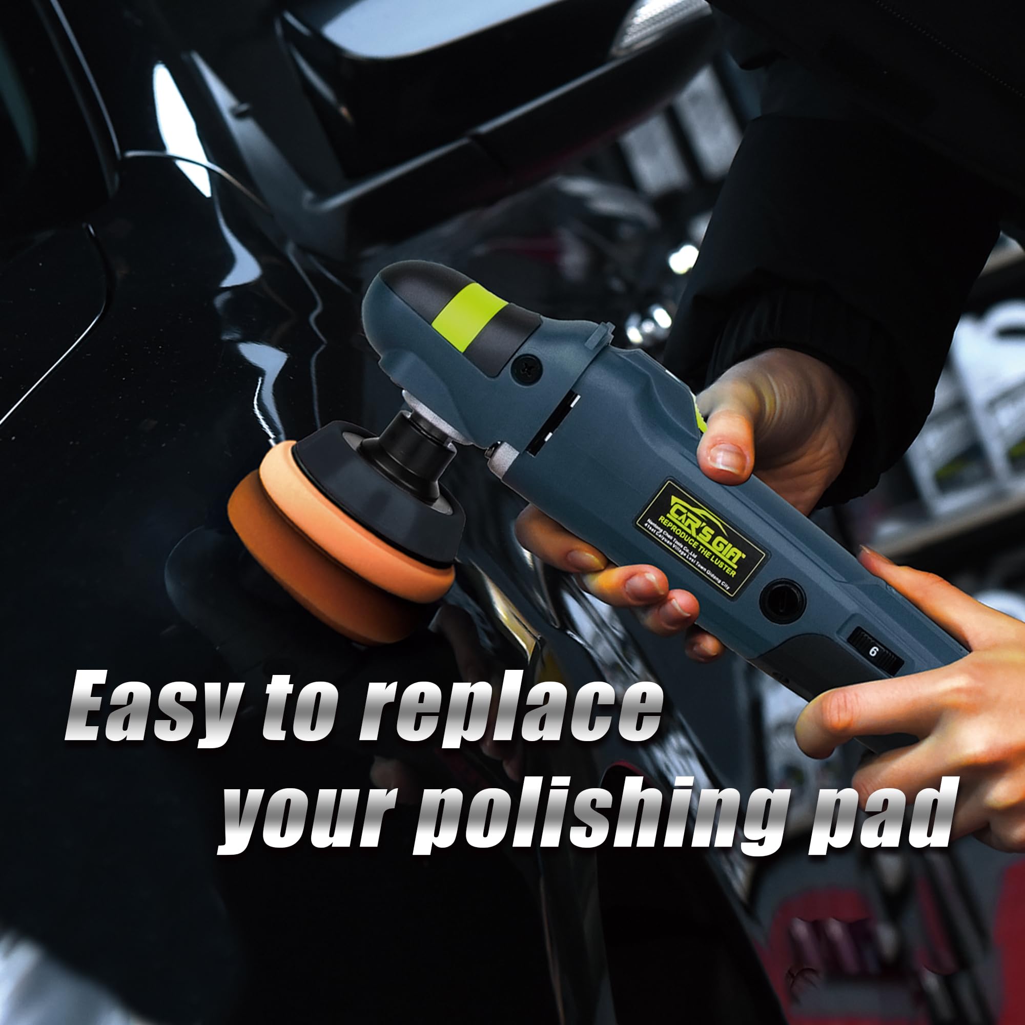 CAR'S GIFT 6-Speed Buffer Polisher - 3-Inch 75mm Car Polishing Machine with 1000-3500 RPM Variable Speed Control - Portable Detailing Kit for Car Waxing, Polishing & Paint Correction - Perfect for Auto Detailing, Show Car Prep & DIY Car Care