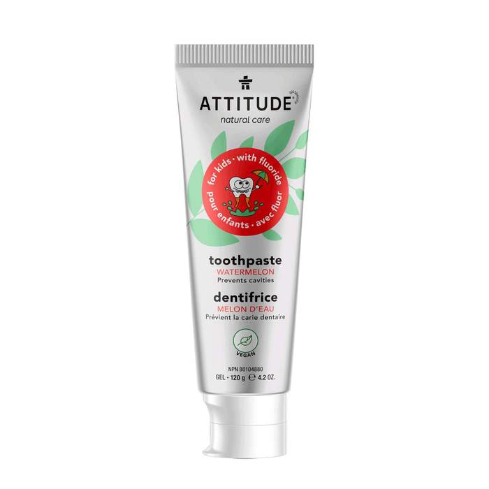 Attitude Kids Fluoride Toothpaste - Natural & Safe for Children's Teeth - Perfect for Daily Brushing & Cavity Prevention
