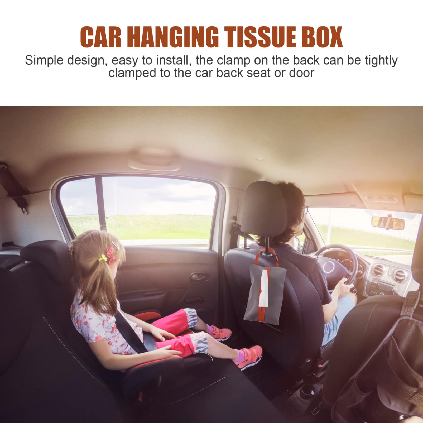 1PC Black PU Leather Car Tissue Box Holder - Sun Visor Napkin Dispenser for Travel, Bathroom & Decorative Use - Compact Beverage Tissue Organizer with Simple Design