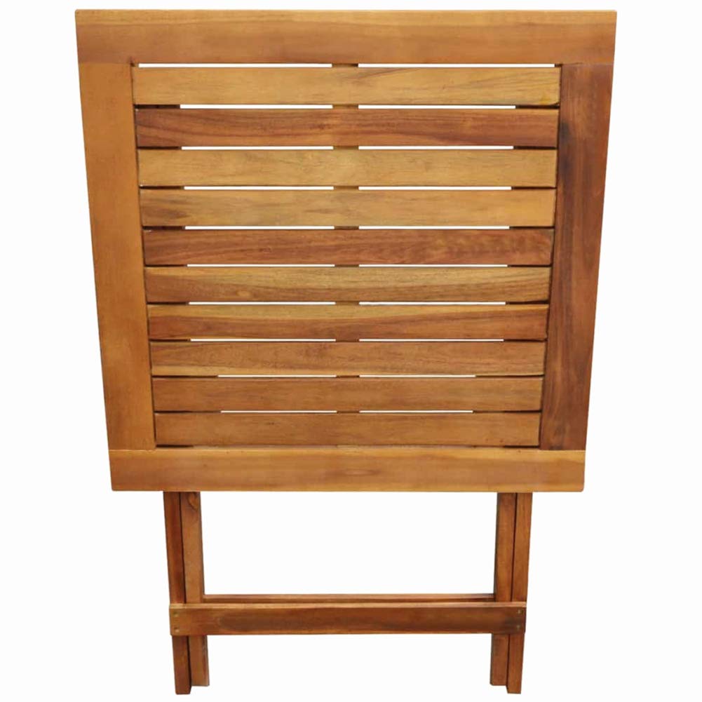 3-Piece Acacia Wood Bistro Table Set for Outdoor Patio - Solid Wood Dining Furniture Without Cushions - Perfect for Garden, Balcony, and Backyard Relaxation