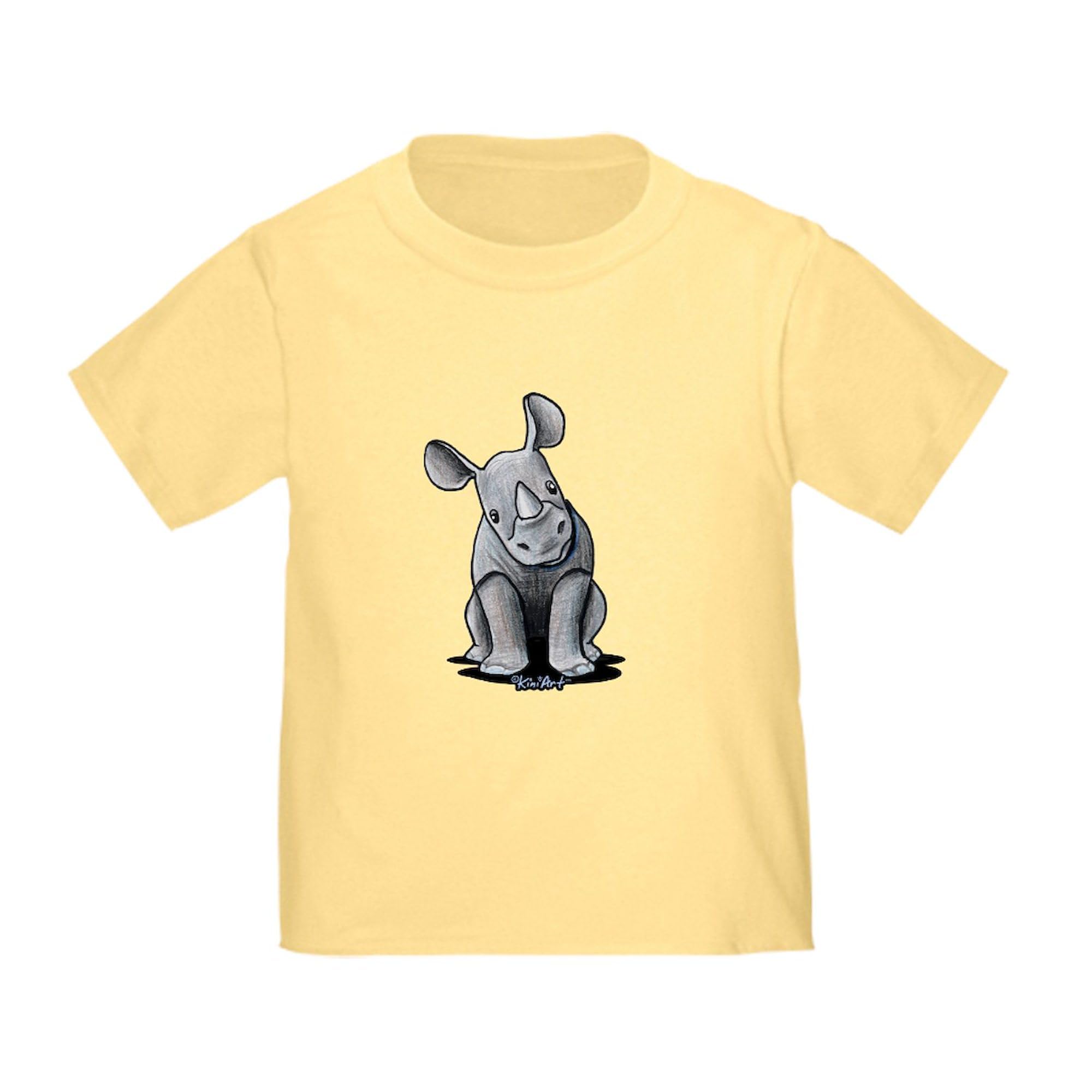 Cute Rhino Toddler T-Shirt - 100% Cotton Graphic Tee for Boys & Girls | Perfect for Playdates, Birthday Parties & Casual Outfits