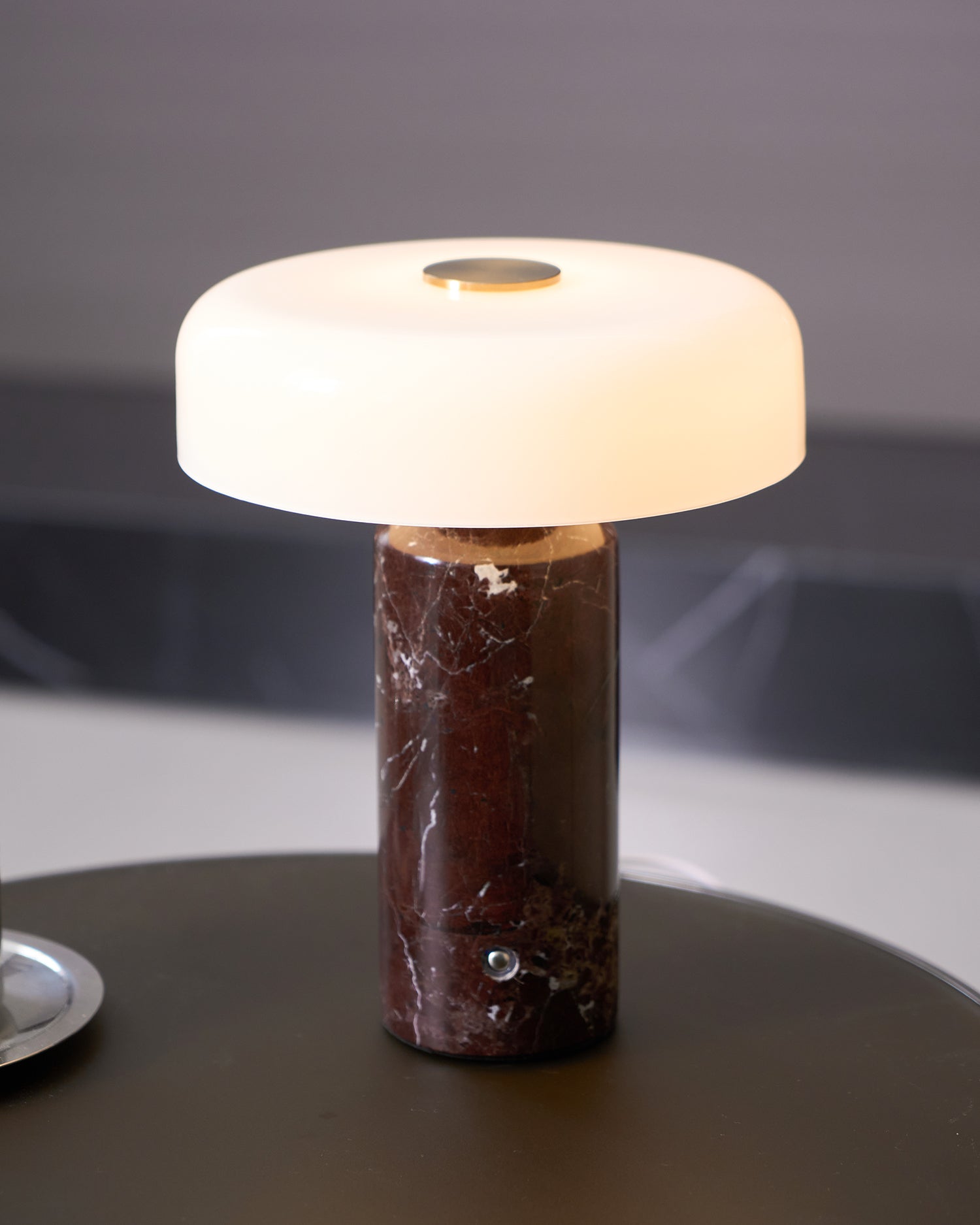 Elegant Lunara Marble Table Lamp - Modern Home & Office Decor Lighting for Bedroom, Living Room, Study - Dimmable LED Desk Lamp with USB Port