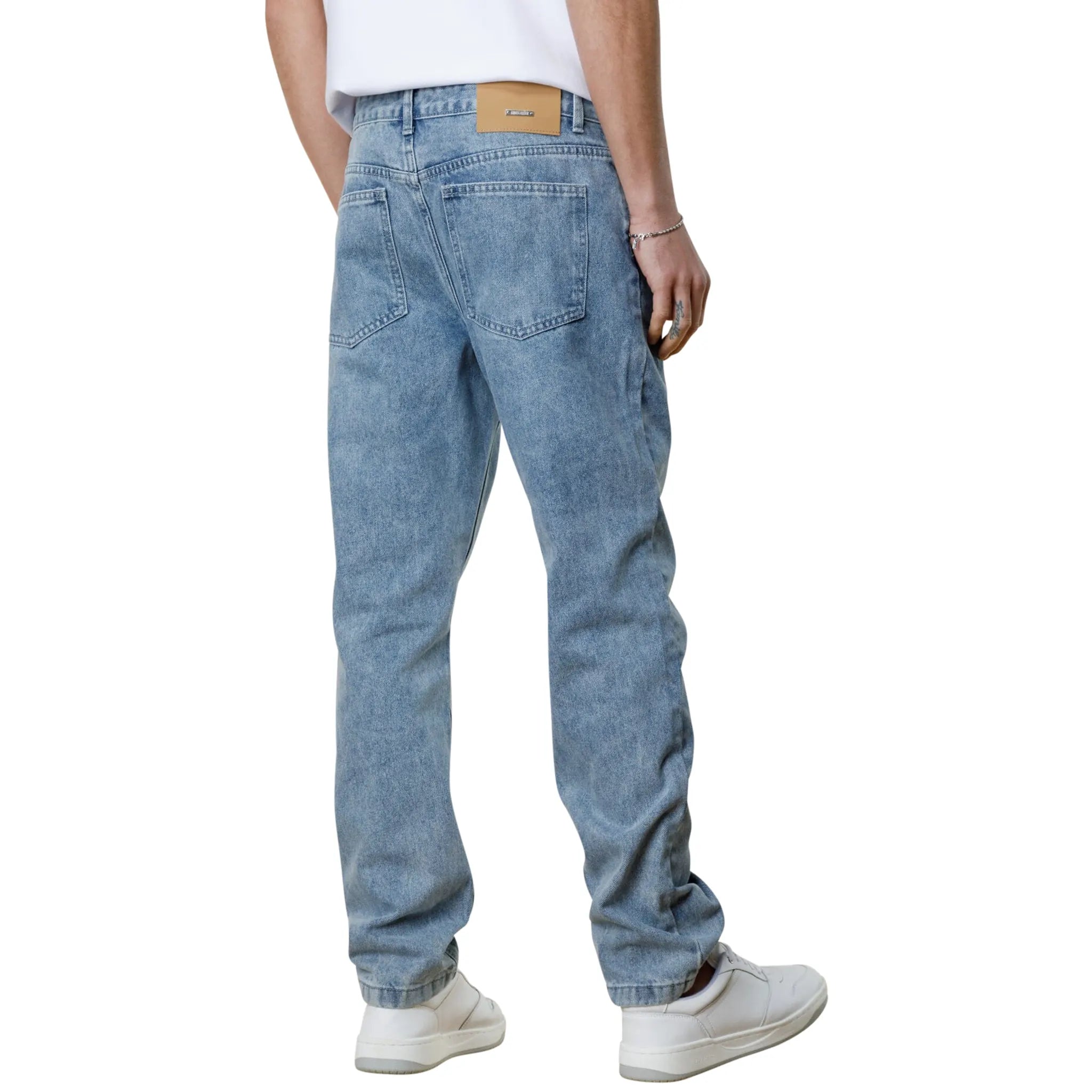 Belier Women's Straight Leg Jeans - Classic Washed Blue Denim Pants for Casual Wear & Everyday Outfits