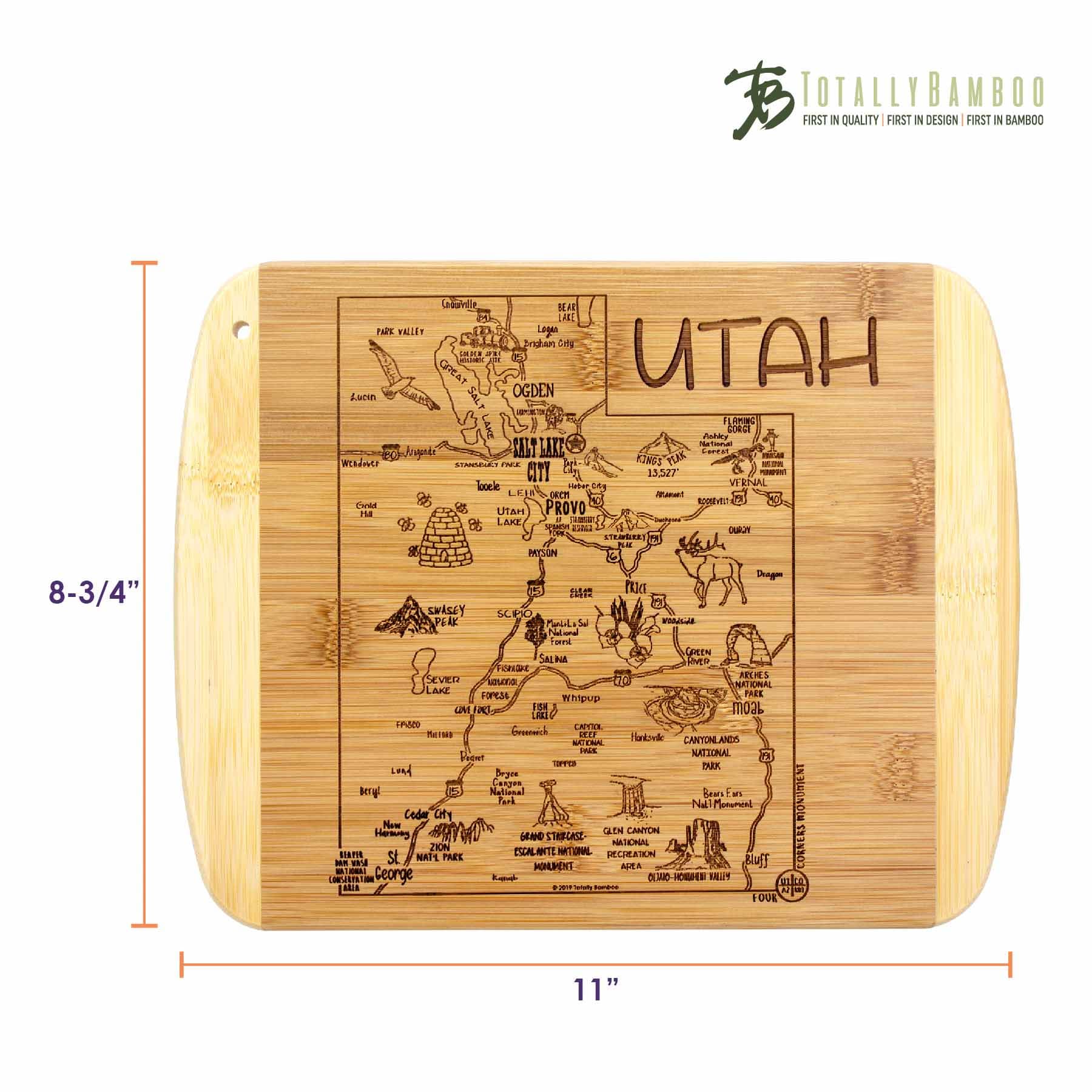 Premium Utah-Themed Wooden Cutting Board - 11