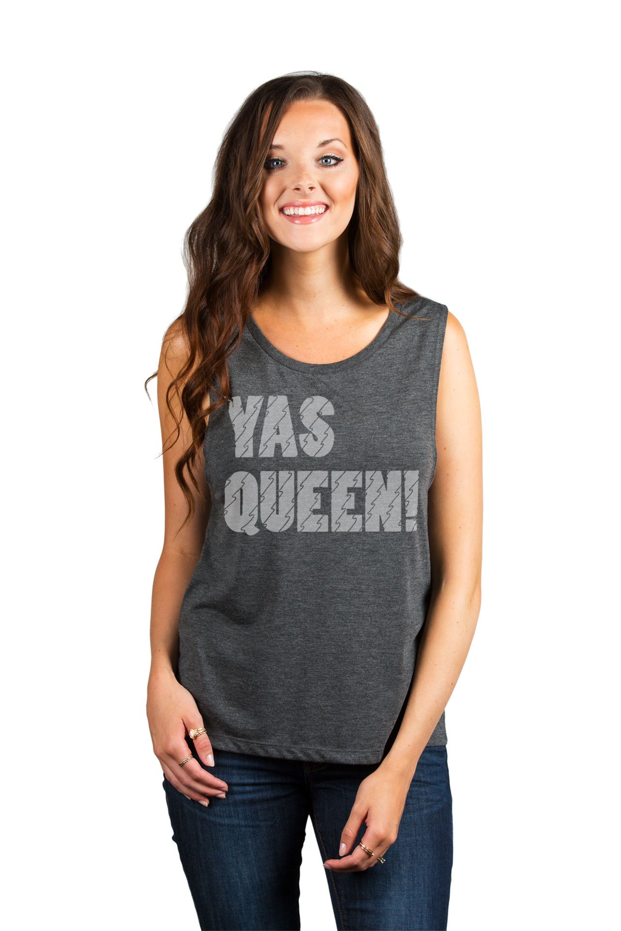 Yas Queen Women's Fashion Sleeveless Muscle Tank Top Tee - Breathable Workout Shirt for Gym, Yoga & Summer Outfits | Trendy Casual Wear