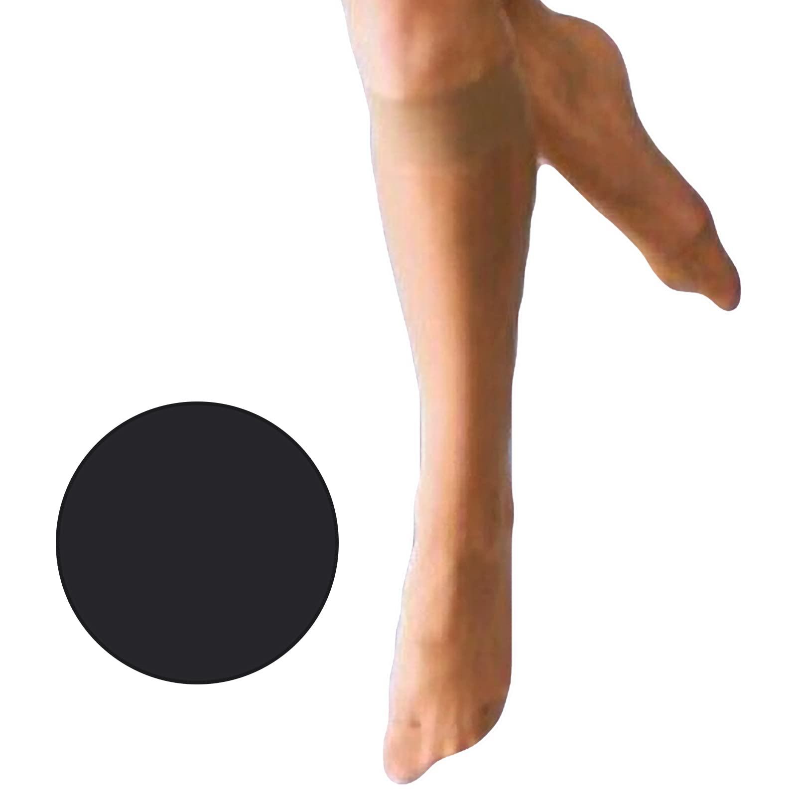 2 Pairs Black Knee High Socks 20 Denier - Comfort Tights for Casual Wear