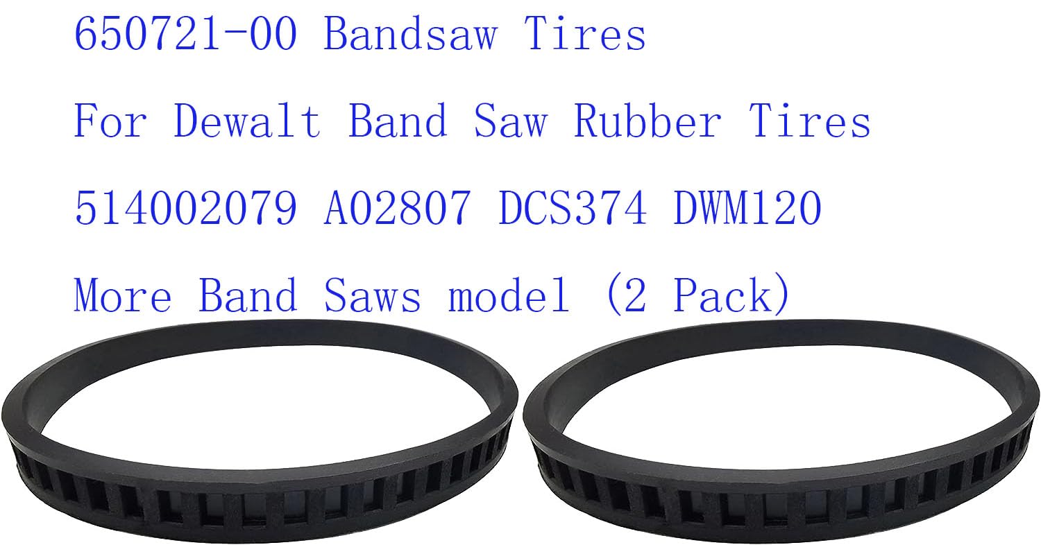**Dewalt Band Saw Tires (2 Pack) – Premium Rubber Replacement Tires for Models 514002079, A02807, DCS374, DWM120 & More – Perfect for Woodworking & DIY Projects**