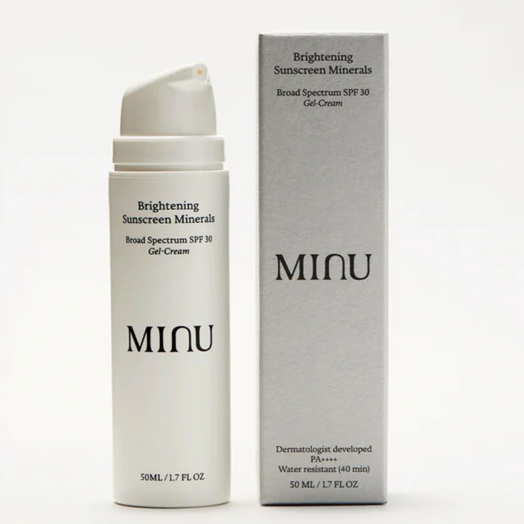 Brightening Mineral Sunscreen SPF 30 Gel Cream - Broad Spectrum UVA/UVB Protection, Non-Greasy & Reef Safe - Perfect for Daily Face & Body Use at Beach or Outdoor Activities
