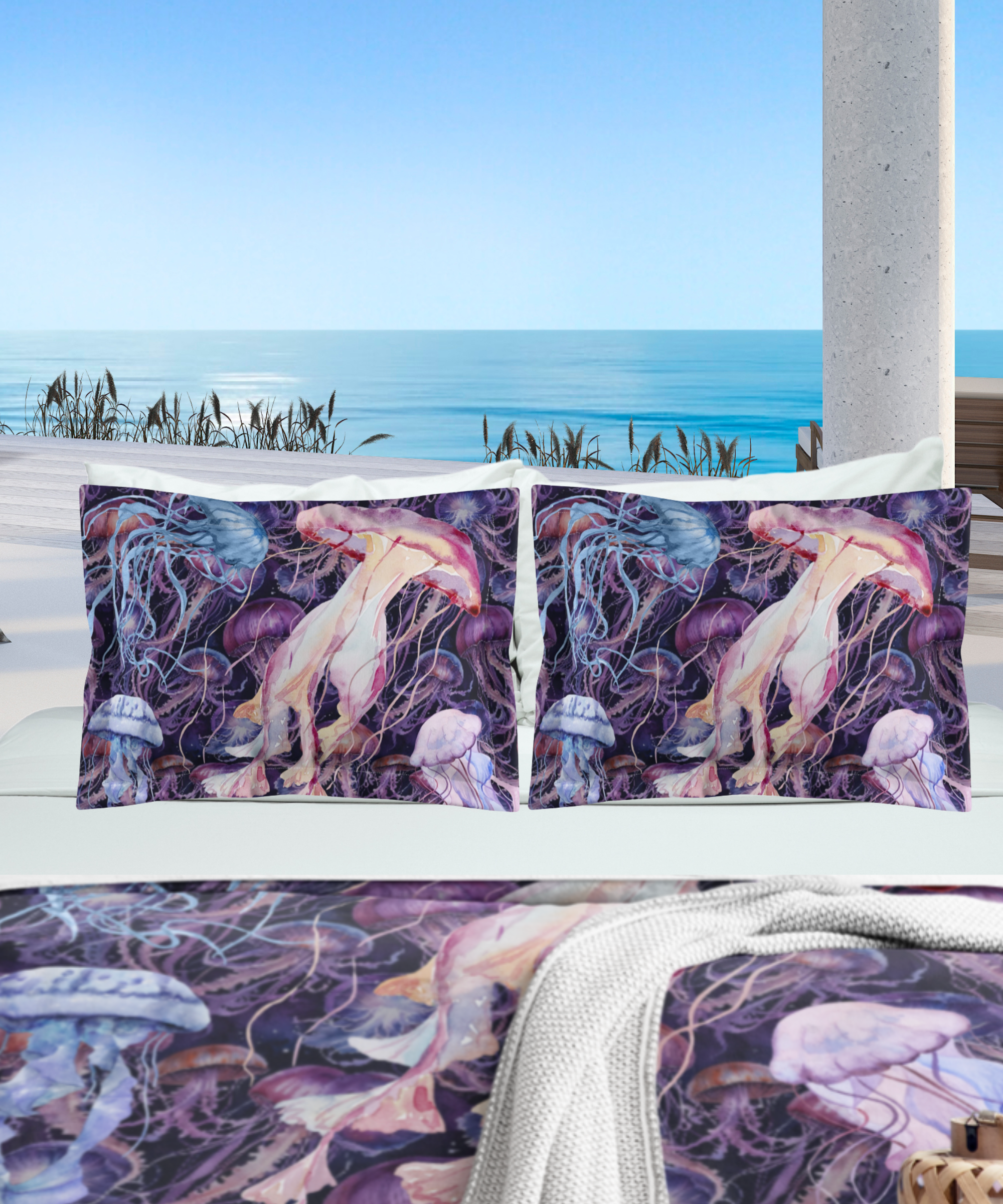 Dreamy Jellyfish Microfiber Pillow Sham - Soft Ocean Themed Bedding Set for Kids & Adults | Perfect for Coastal Decor, Beach House Bedrooms & Underwater Themed Nurseries