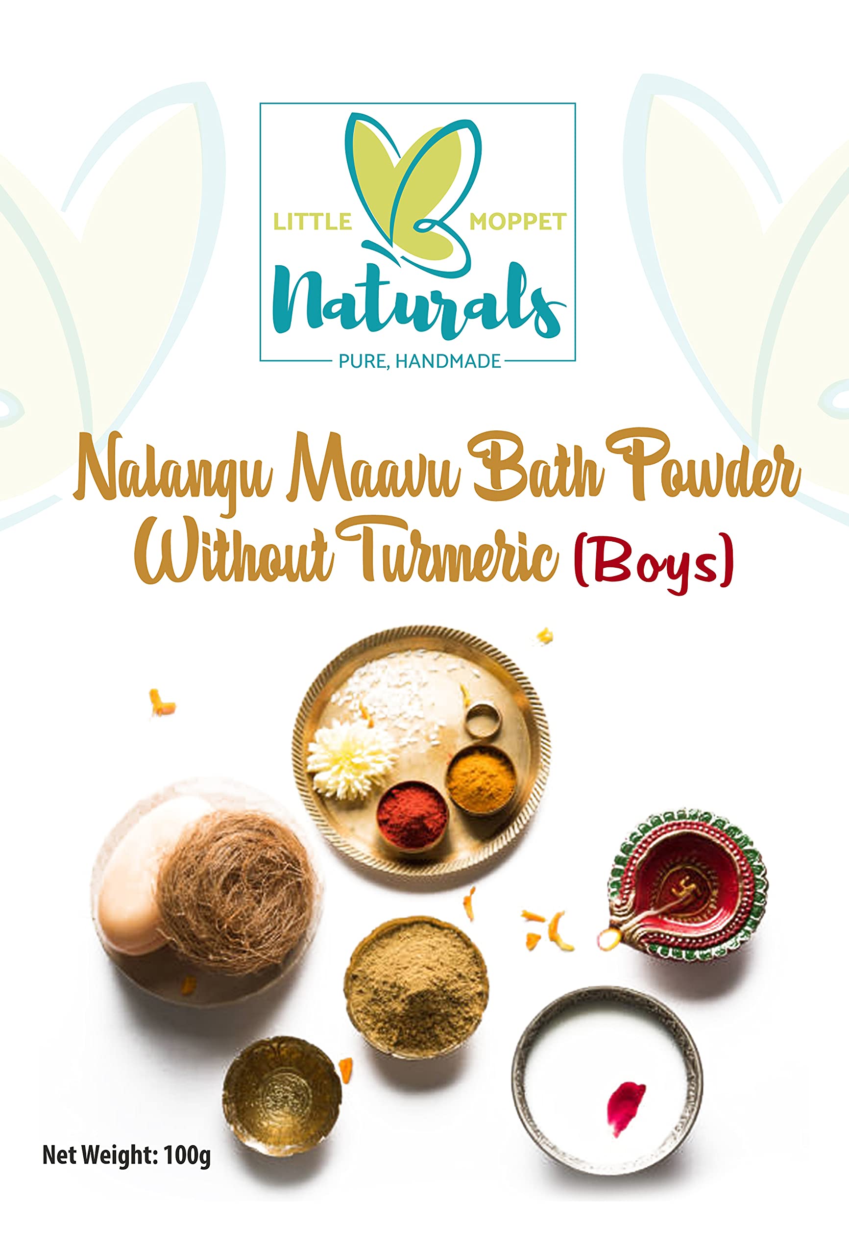 MyLittleMoppet Ayurvedic Herbal Bath Powder for Boys | Natural Nalangu Maavu Baby Care | Gentle Cleansing for Sensitive Skin | Perfect for Newborns & Toddlers