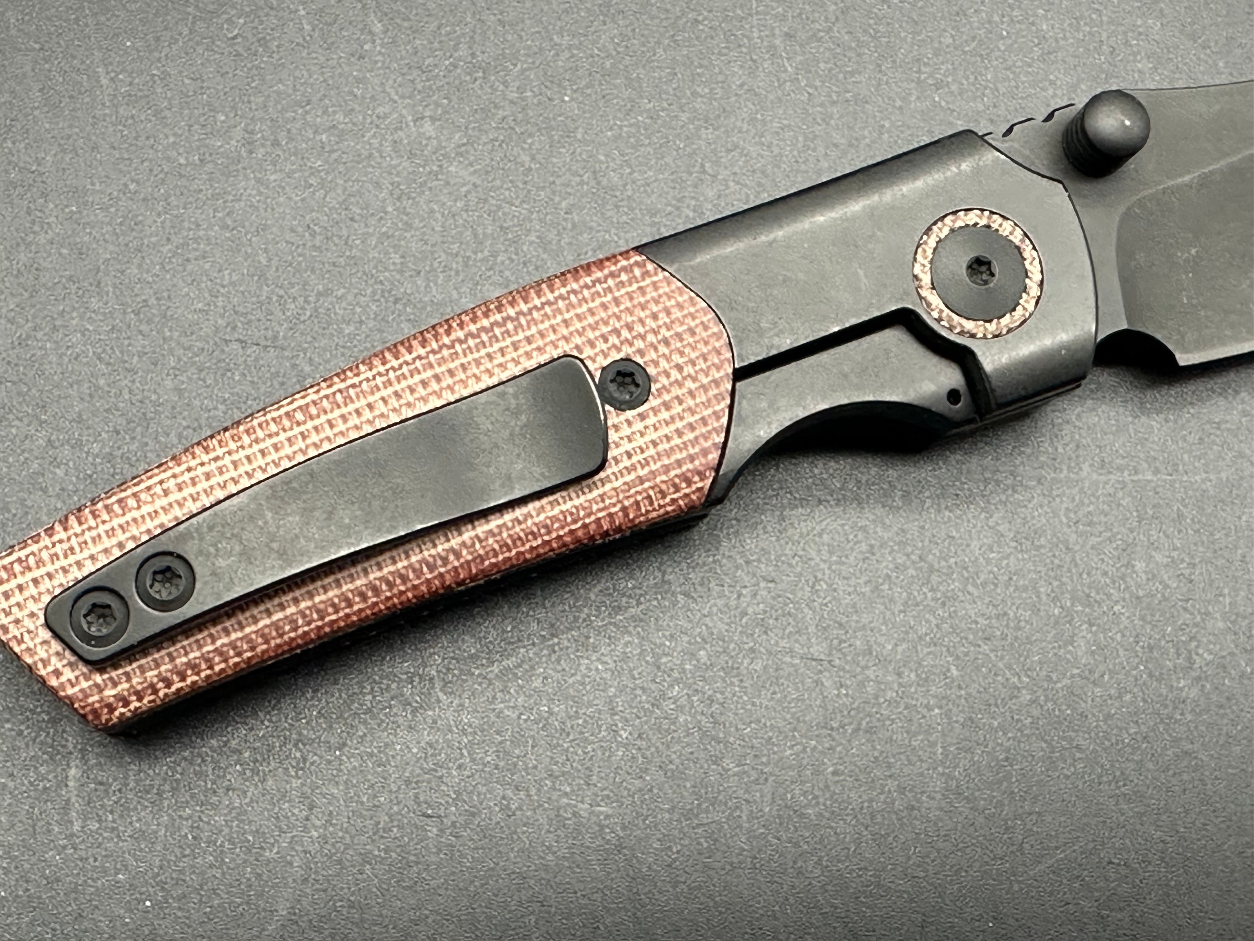 Berg Blades Mini Barber Titanium Folding Knife - Brown Micarta Scales & M390 Steel Blade for EDC, Outdoor Adventures, and Everyday Carry