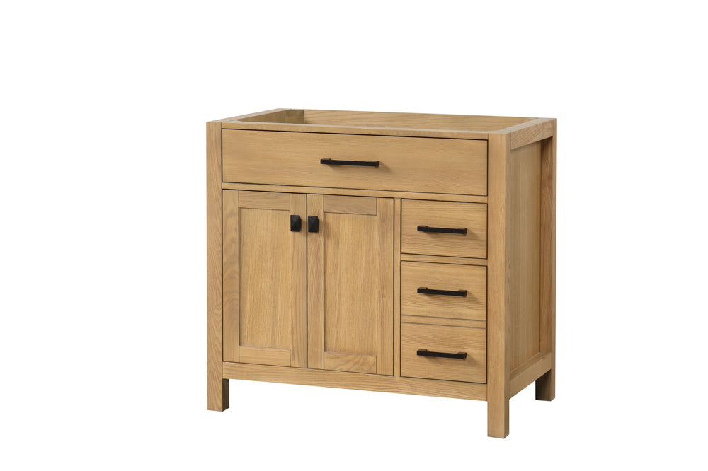 35.5 Inch Single Bathroom Vanity in Desert Oak - Modern London Style Bathroom Vanity with Sink for Small Spaces, Perfect for Apartments and Powder Rooms