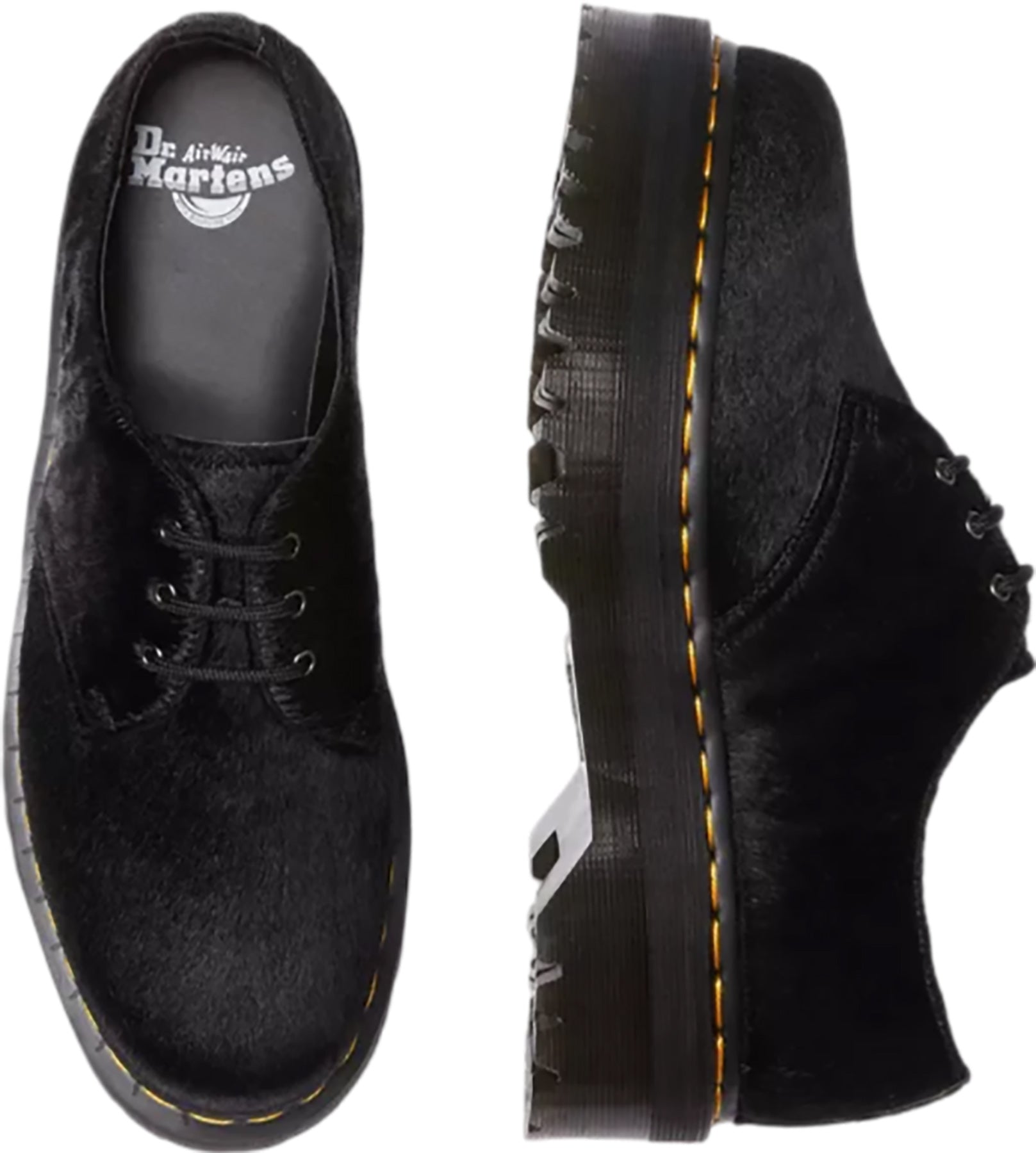 Unisex 1461 Hair On Platform Shoes - Dr. Martens Style Chunky Sole Boots for Men & Women - Perfect for Punk, Goth & Streetwear Fashion