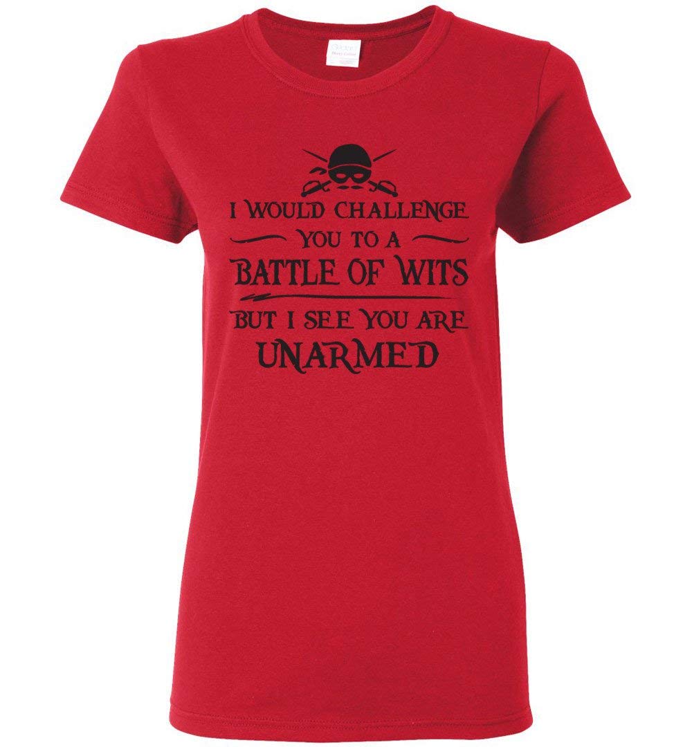 The Princess Bride Ladies T-Shirt - Battle of Wits Quote - Funny Movie Quote Tee for Women - Perfect for Cosplay, Comic Con & Pop Culture Fans