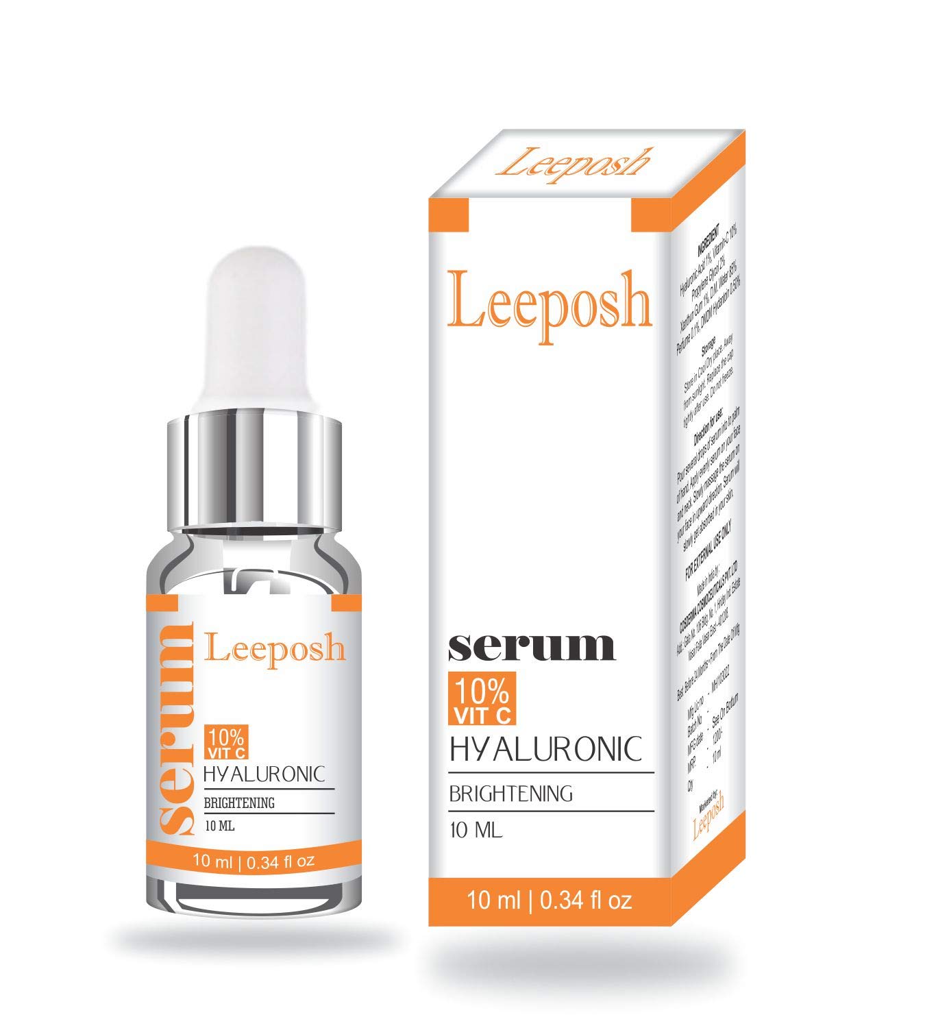 LEEPOSH Hyaluronic Acid & Vitamin C Serum for Brightening & Whitening - Insta Glow Roller Serum for Face, Dark Spots & Even Skin Tone | Perfect for Daily Skincare & Night Routine
