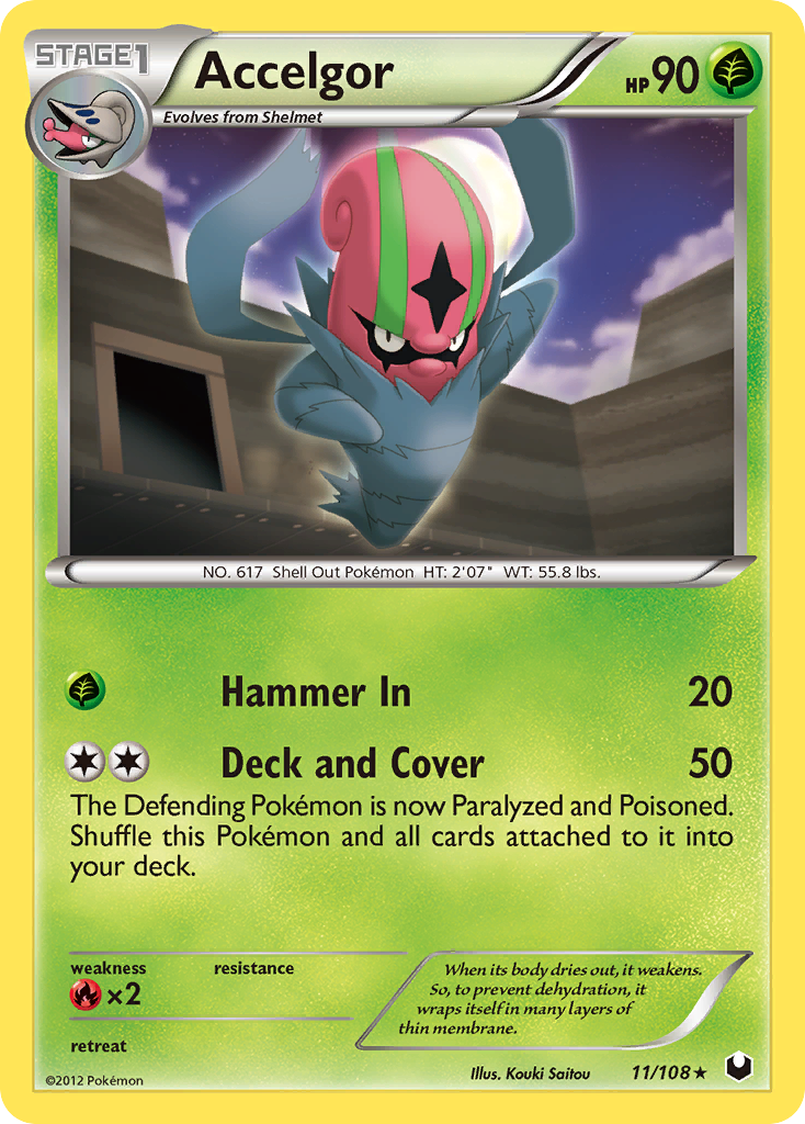 Accelgor (11/108) Pokemon Card - Black & White: Dark Explorers - Rare Trading Card for Collectors & Battles