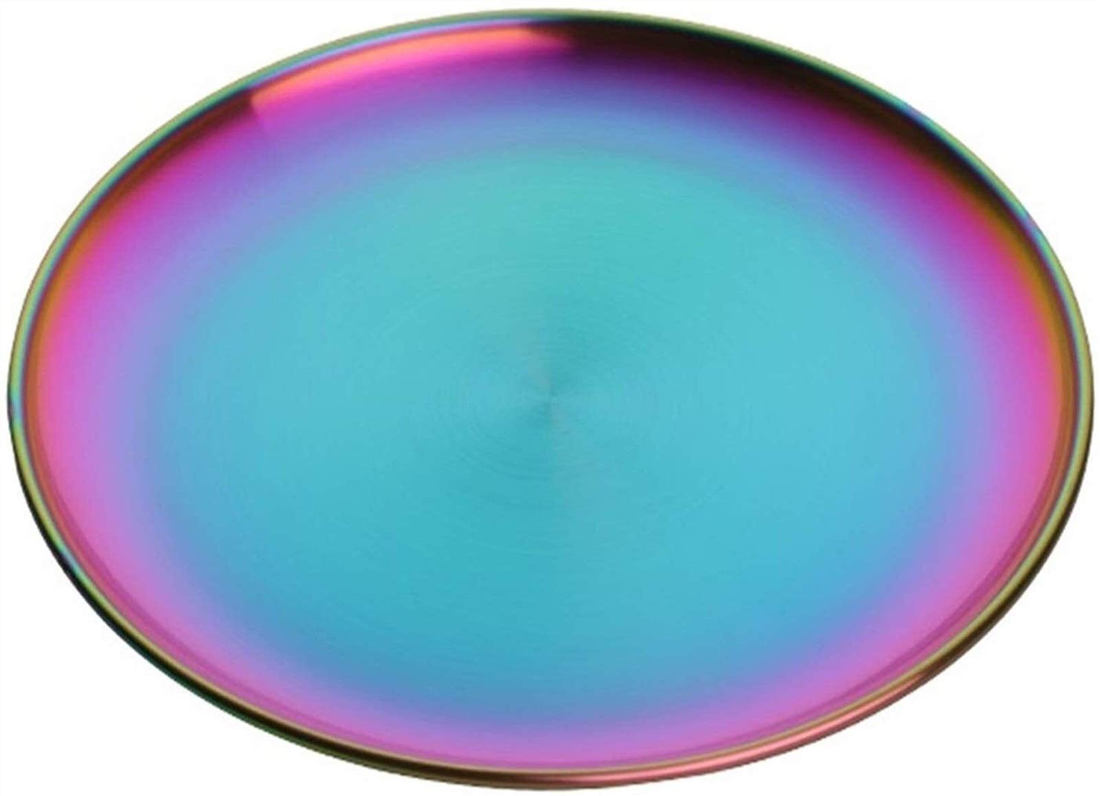 Premium Stainless Steel Round Tray - Elegant European Style Dinner Plate for Snacks, Jewelry, Makeup & Cosmetics | Versatile for Kitchen, Bathroom & Dining Table Decor