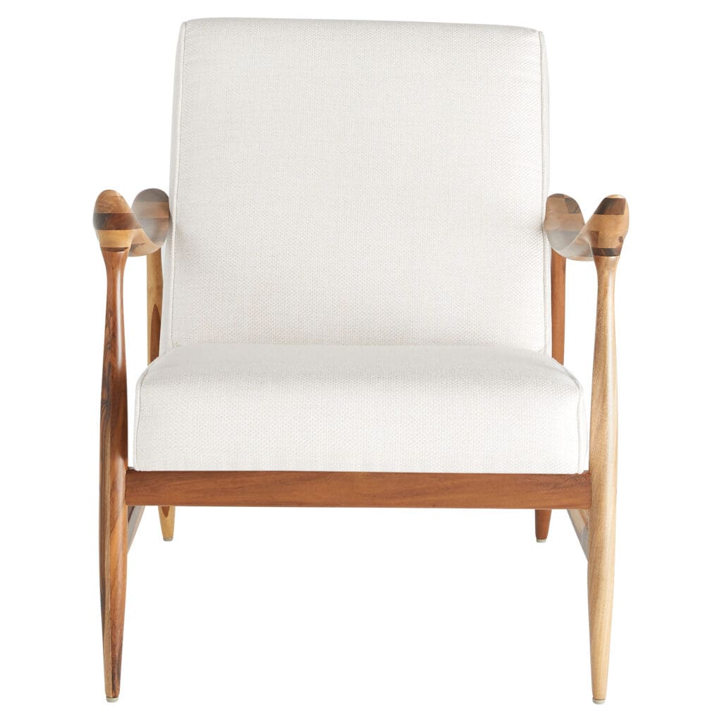 Cyan Design 11817 Oscar Arm Chair in Light Brown and Cream - Elegant Upholstered Living Room Accent Chair for Home and Office