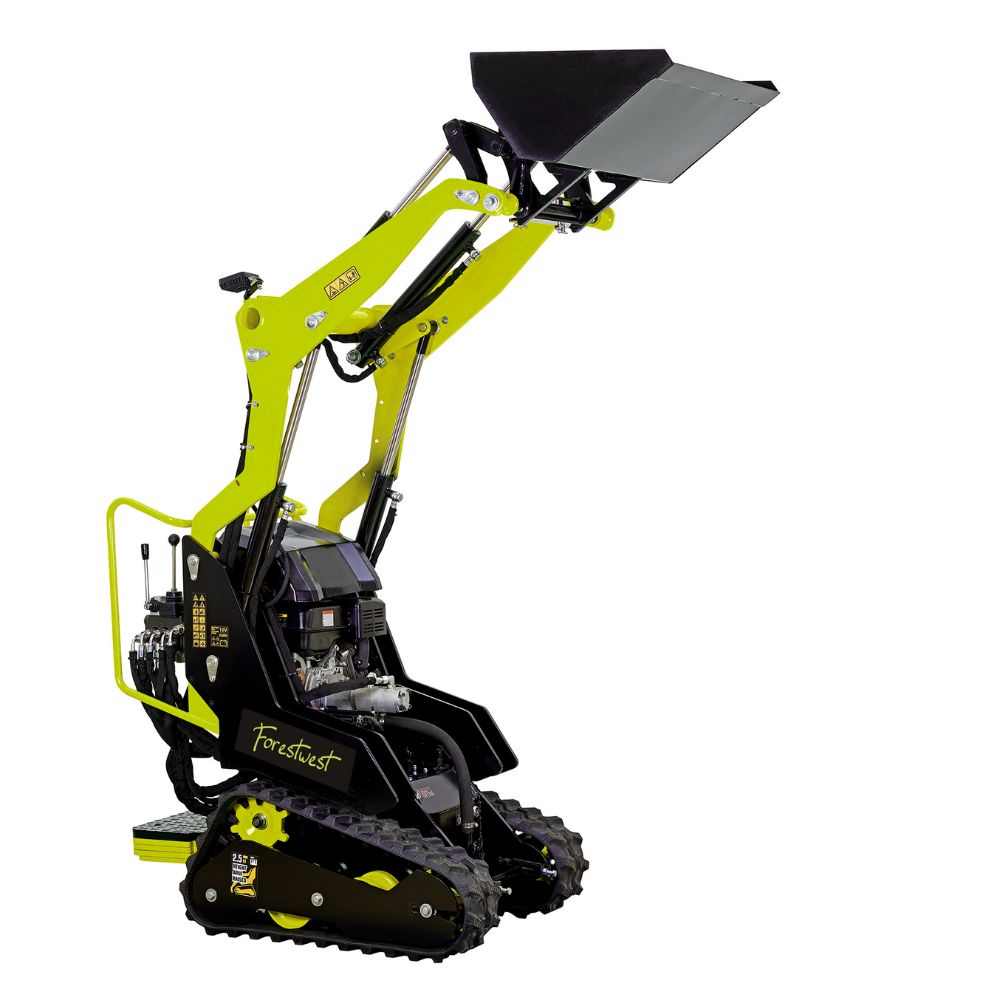 Forestwest BM700B Mini Tracked Skid Steer Loader with 80L Bucket - Compact Construction Equipment for Landscaping, Farming & Snow Removal