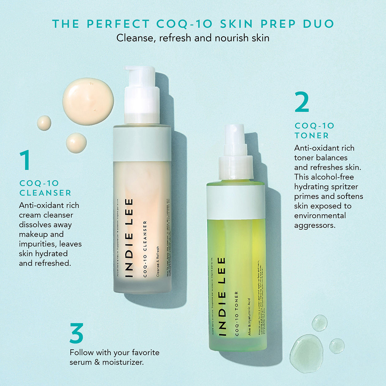 Indie Lee CoQ10 Facial Cleanser - Gentle Antioxidant Face Wash for All Skin Types - Perfect for Daily Skincare Routine & Anti-Aging Regimen