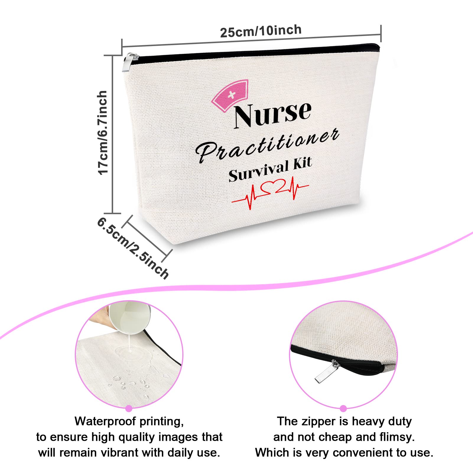 Premium Nurse Appreciation Gift Makeup Bag - Large Cosmetic Organizer for Women | Waterproof Travel Toiletry Pouch for Nurses, Students & Professionals | Perfect for Work, School & Vacation Essentials