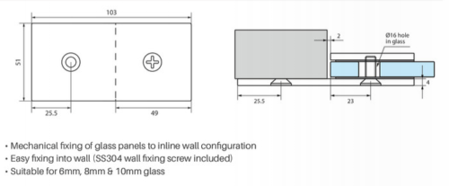 Premium Solid Brass Wall Brackets for Frameless Glass Shower Screens - Compatible with 6mm, 8mm, 10mm Thickness - Chrome Finish - Perfect for Modern Bathroom Renovations and Luxury Shower Enclosures