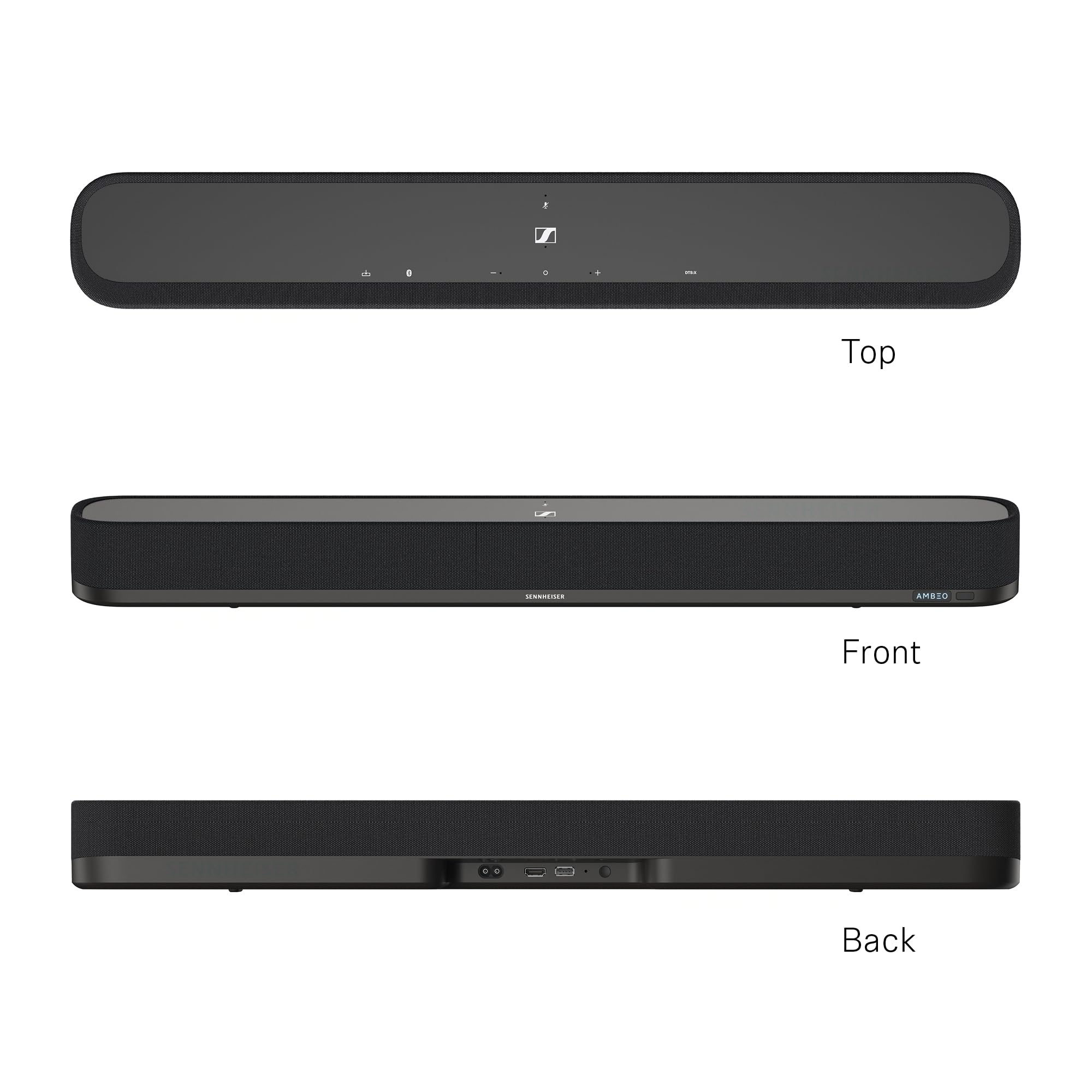 Sennheiser AMBEO Soundbar Mini - Compact 3D Soundbar with Immersive Audio for TV, Movies & Music | Adaptive EQ, Bluetooth/WiFi Connectivity | Perfect for Home Theater & Gaming Setup