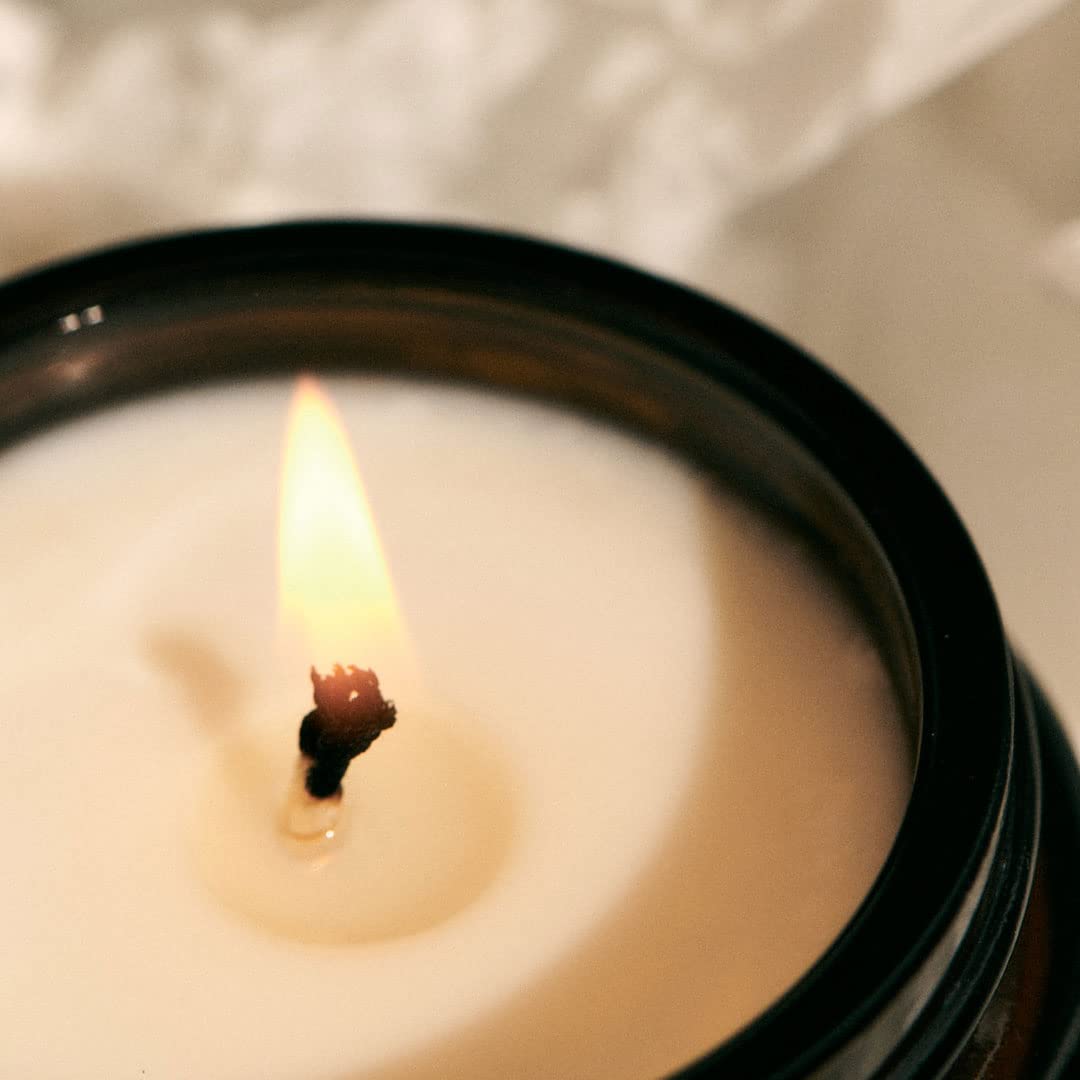 Romantic Scented Soy Candles in Amber Glass Jar - 4oz Handmade Candle with 18-Hour Burn Time - Perfect for Date Nights, Relaxation & Intimate Moments