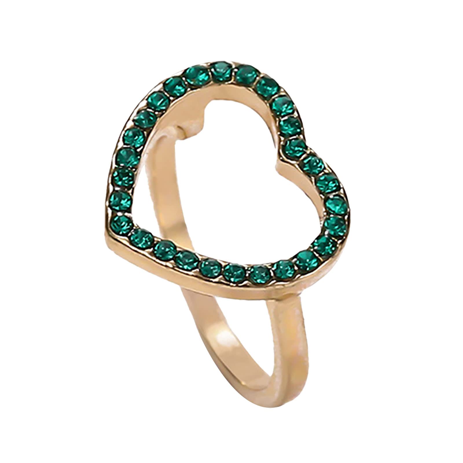 iCODOD Love Shaped Diamond Tail Ring - 18K Gold Plated Unique Design Stackable Ring for Women, Perfect Gift for Anniversary, Valentine's Day & Special Occasions - Elegant Jewelry for Date Night, Party & Everyday Wear