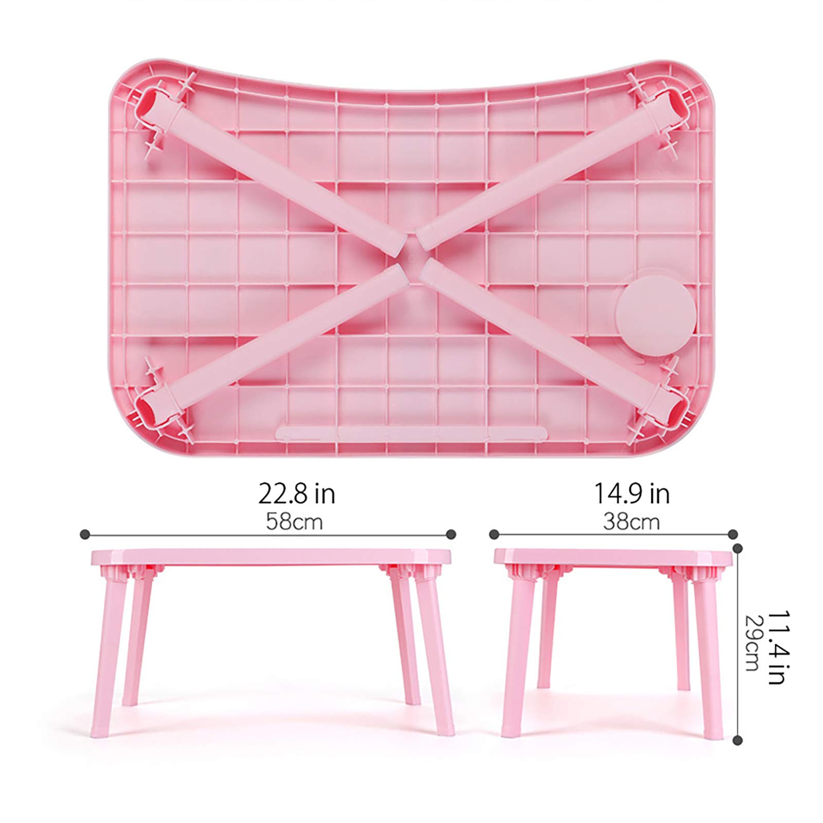 QWEASDF Portable Laptop Bed Tray - Adjustable Folding Table for Couch, Sofa & Floor Use - Breakfast Tray, Dining Table & Notebook Stand - Perfect for Dorm Rooms, Kids & Reading in Bed (4 Adjustable Heights) - Ideal for Home Office, Remote Work & Cozy Movie Nights