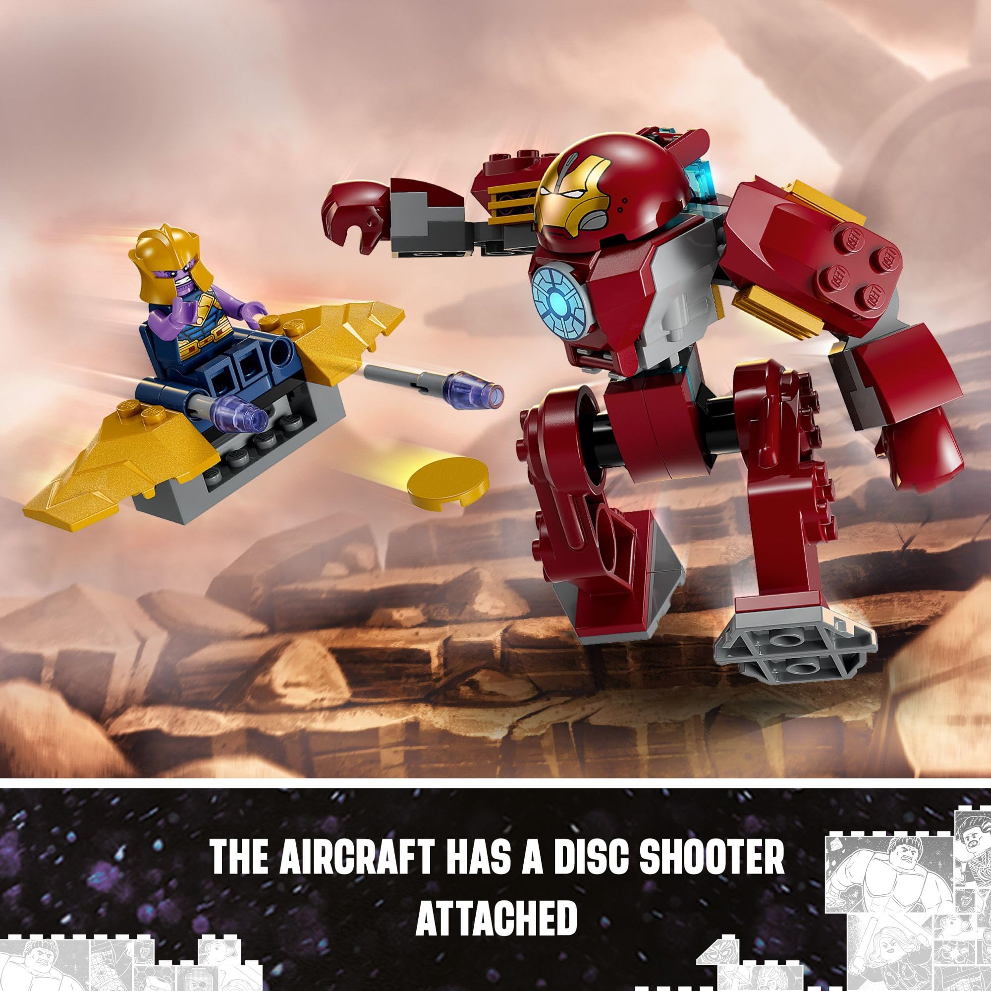 LEGO Marvel Iron Man Hulkbuster vs. Thanos 76263 Building Kit with Thanos & Iron Man Action Figures | Posable Hulkbuster Mech for Superhero Battles | Creative STEM Toy for Kids Ages 4+ | Birthday Gift & Collectible for Marvel Fans | Playroom Decor & Imaginative Role-Playing Scenes