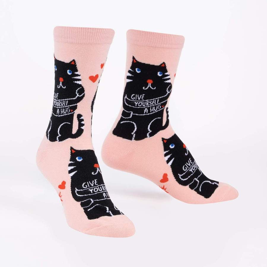 Love Yourself Women's Crew Socks - Fun & Comfortable Cotton Socks for Everyday Wear - Perfect for Workouts, Yoga & Casual Outfits