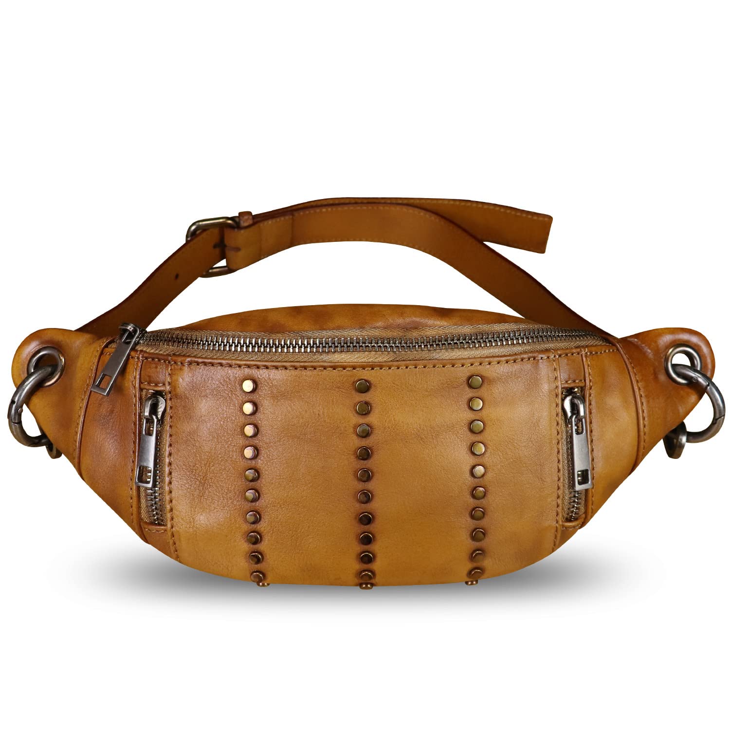 Genuine Leather Fanny Pack for Women - Vintage Real Leather Waist Bag - Fashion Hip Bag - Crossbody Purse - Perfect for Travel, Hiking, Concerts & Everyday Use