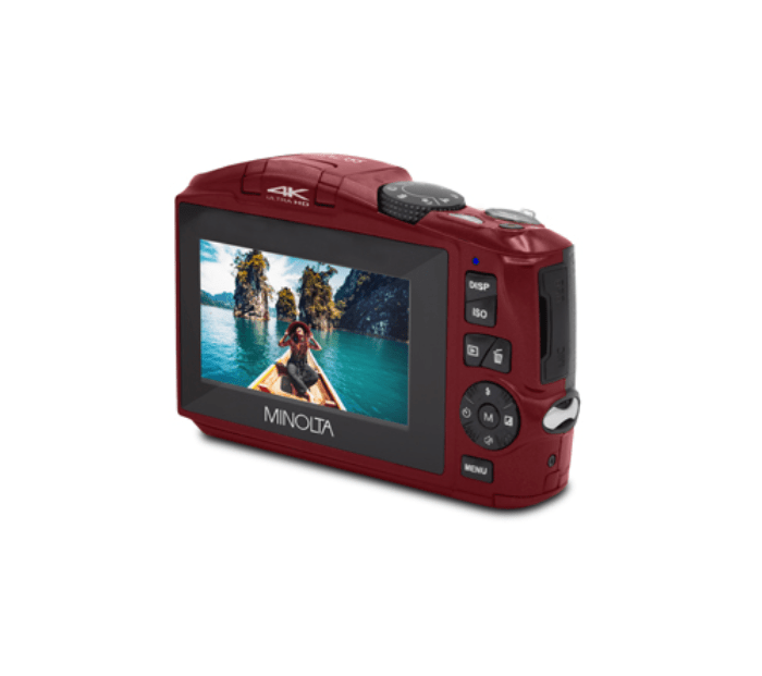 MINOLTA MND55 64MP Autofocus Digital Camera with 4K Ultra HD Video, WiFi Connectivity (Red) - Perfect for Travel Photography, Vlogging & Professional Shoots