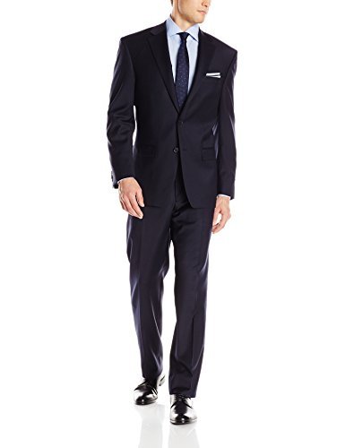 Austin Reed Men's Navy Solid 2-Button Classic Fit Suit | Formal Business Attire for Weddings & Office Wear