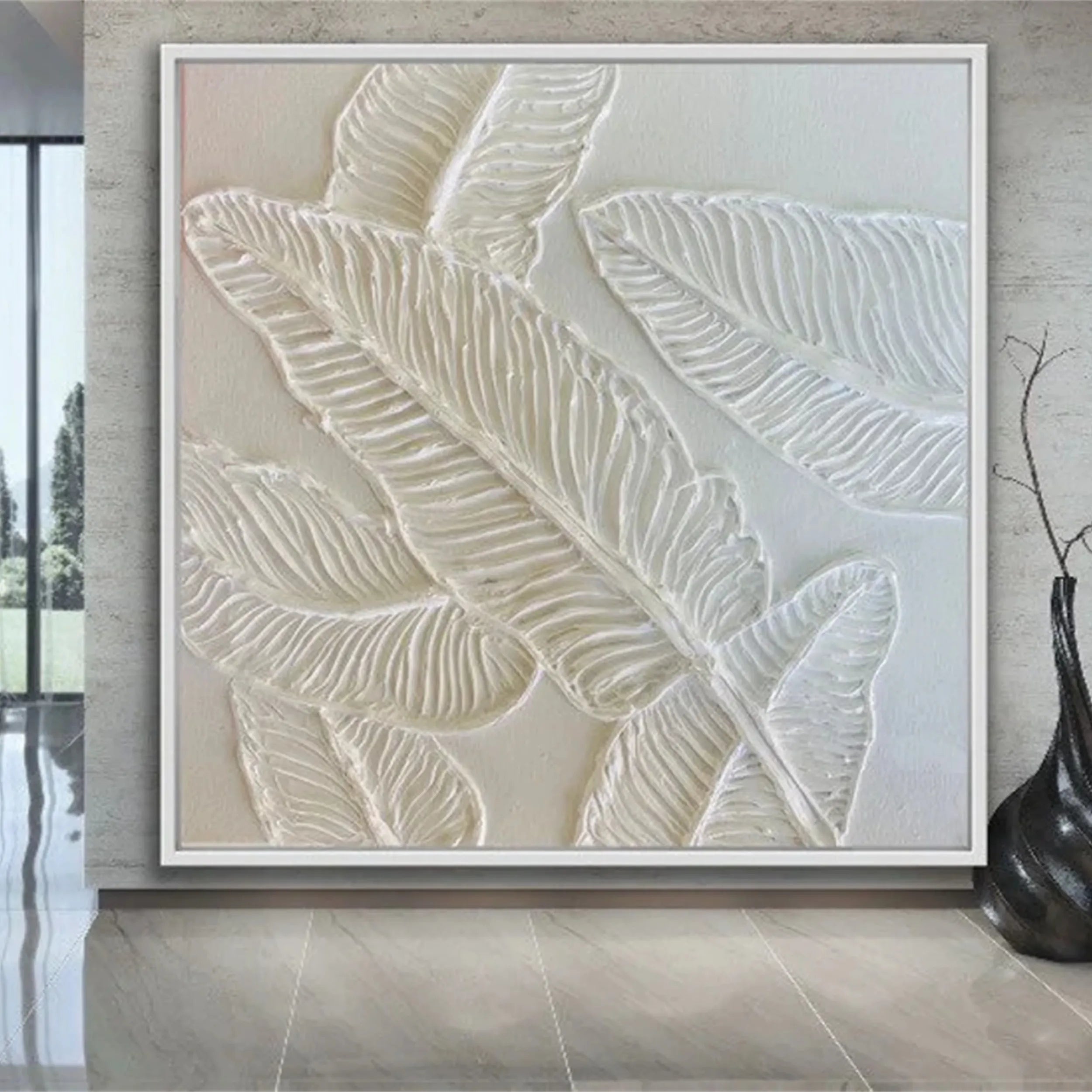 Beautiful Flower and Tree Painting #FT076 - Handmade Canvas Art for Home Decor, Living Room, Bedroom & Office Wall