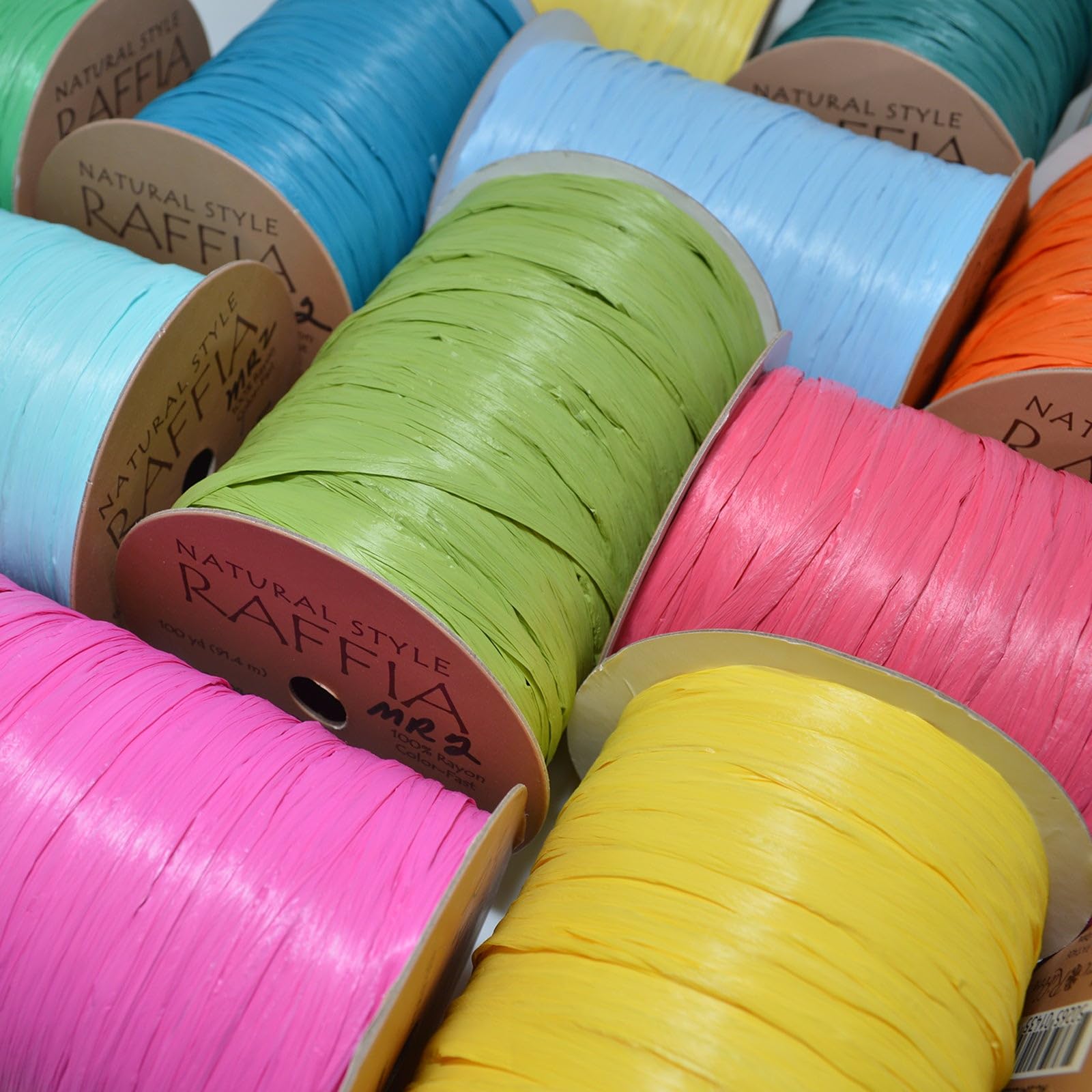 Morex 100% Rayon Matte Raffia Biodegradable Ribbon - Sage Green, 1/4 Inch x 100 Yards - Eco-Friendly Gift Wrapping, DIY Crafts, Wedding Decorations, and Party Favors